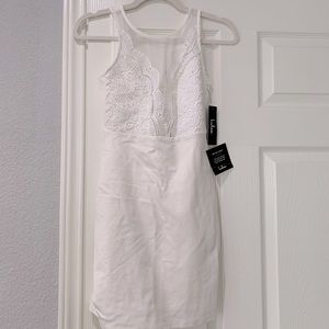 White lace bodycon dress